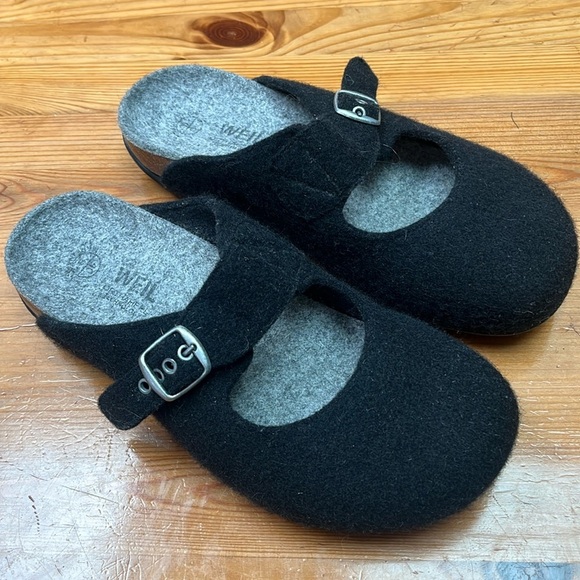 DR ANDREW WEIL SHOES black wool Mary Jane buckle mule size 40 - Picture 1 of 10